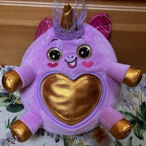 Valentine's Day Zuru Rainbocorns Gold Heart Wings Glitter Eyes Pink Plush Toy 9"